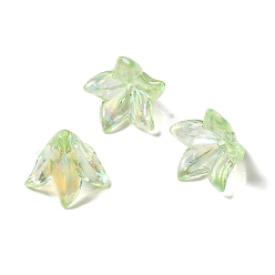 Бледно-Зеленый Прозрачные колпачки акриловая бисера, Цветок лилии, бледно-зеленый, 16x12 мм, отверстие : 1.2 мм, 825 шт / 500 г