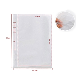 Clear 25 Sheets Plastic Album 6-Ring Binder Refill Pages, Rectangle, Clear, 210x153mm