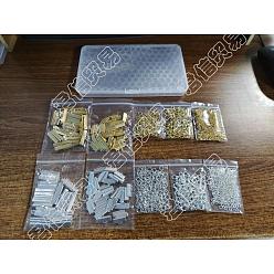 Golden & Silver CHGCRAFT DIY Jewelry Making Findings Kits, Including 160Pcs Iron Ribbon Crimp Ends & 80Pcs End Chain & 400Pcs Jump Rings, 120Pcs Alloy Lobster Claw Clasps, Golden & Silver, 760Pcs/box