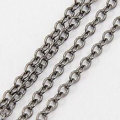 Gunmetal Brass Cable Chains, Soldered, Flat Oval, Gunmetal, 2.5x2x2mm