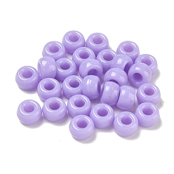 Medium Purple Opaque Plastic Beads, Barrel, Medium Purple, 9x6mm, Hole: 3.8mm, about 1950pcs/500g.
