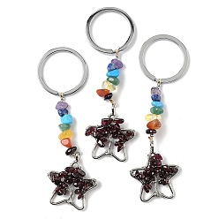 Гранат Звездные латунные гранатовые брелки, с железом, платина, 96~100 мм