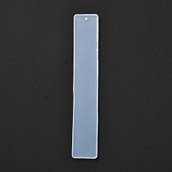 White DIY Rectangle Musical Instruments Bookmark Silicone Molds, for Resin Casting Molds, Clay Craft Mold Tools, White, 193x33x4.5mm, Hole: 3mm