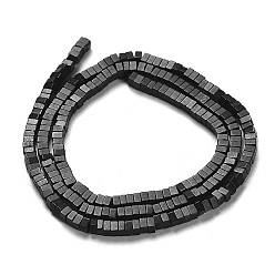 Black Natural Agate Beads Strands, Dyed, Square, Black, 2.5x2.5x1.5mm, Hole: 1mm, about 236pcs/strand, 15.08''(38.3cm)
