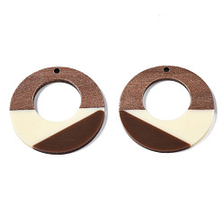 Кукурузный Шелк Подвески из смолы и ореха, кольцо, цвет колоса кукурузы, 38x3 мм, отверстие : 2 мм