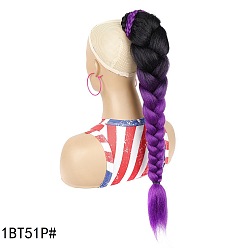 LS19-1BT51P# Colorful Three-Strand Braided Synthetic Hair Extension for African Women's Long Ponytail Hairstyle