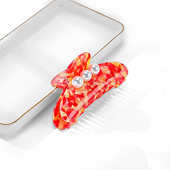 Красный Заколки для волос в форме когтей из ацетата целлюлозы, аксессуары для волос для женщин и девочек, красные, 98x50 мм