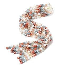 (52) Непрозрачная лаванда Стеклянные бусины с гальваническим покрытием , круглые, граненый(32 граненый), градиент цвета, разноцветные, 8 мм, отверстие : 1.2 мм, около 48 шт / нитка, 13.98'' (35.5 см)