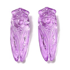 Purple Handmade Glass Decorations, Cicada, Purple, 61x22x15mm