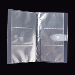 Clear Transparent Jewelry Organizer Storage Books, Jewelry Storage Album with 50Pcs Zip Lock Bags, Holder for Rings Earring Necklaces Bracelets, Rectangle with 84Pcs Grids, Clear, Book: 20.7x11.1x2.5cm