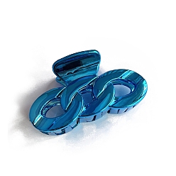 Синий Пластиковые заколки-коготь в форме цепочки, аксессуары для волос для женщин и девочек, синие, 95x50 мм