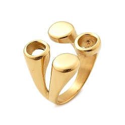 Золотой 304 из нержавеющей стали манжеты кольца, ионное покрытие (ip), золотые, 19.5 мм, размер США 8 1/2 (18.5 мм)