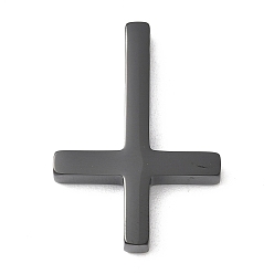 Черный 304 Подвески в виде креста Святого Петра из нержавеющей стали, христианский перевернутый крест, ионное покрытие (ip), чёрные, 29.5x21x4.5 мм, отверстие : 3 мм