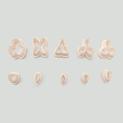 Цветок Пластиковые формы, резцы глины, инструменты для лепки из глины, для серьги решений, цветок, 14.5~25x11~26.5 мм, 10 шт / комплект