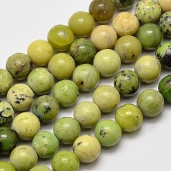 Serpentine Natural Serpentine Round Beads Strands, 8mm, Hole: 1mm, about 46pcs/strand, 15.1 inch