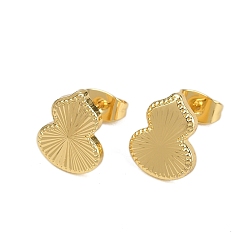 Другие Латунь серьги, стойки покрытие, долговечный, без кадмия и без свинца, реальный 18 k позолоченный, 12.5x10 мм