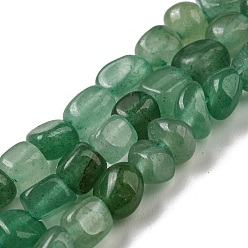 Green Aventurine Natural Green Aventurine Bead Strands, Tumbled Stone, Nuggets, 3~7.5x4.5~6x3~6mm, Hole: 1mm, about 61~66pcs/strand, 15.16''~15.35''(38.5~39cm)