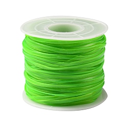 Lime Luminous PVC Synthetic Rubber Cord, No Hole, with Spool, Flat, Lime, 2.3x0.8mm, about 27.34 Yards(25m)/Roll