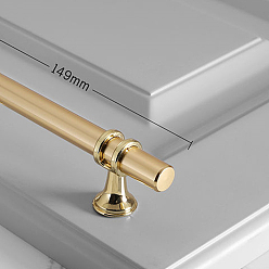 Gold Aluminium Alloy T Bar Drawer Knob, with Alloy Findings, Cabinet Pulls Handles for Drawer Accessories, Tube, Gold, 149x19x35mm, Hole Center: 96mm