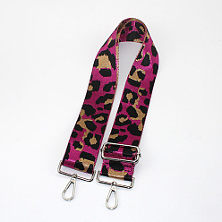 Camellia Leopard Print Pattern Polyester Adjustable Wide Shoulder Strap, with Swivel Clasps, for Bag Replacement Accessories, Platinum, Camellia, 80~130x5cm