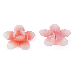 Salmon Plastic Beads, Flower, Salmon, 29x28x12.5mm, Hole: 1mm