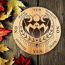 Цветок Деревянная маятниковая доска, биолокация гадальная доска, для колдовства принадлежности для викканского алтаря, плоско-круглые, цветок, 150x50 мм