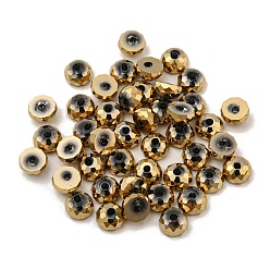 BurlyWood Electroplate Glass Beads, Faceted, Half Round, BurlyWood, 5.5x3mm, Hole: 1.4mm, 100pcs/bag