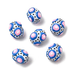 Royal Blue Glass Enamel Beads, Hand Painted Beads, Oval, Royal Blue, 15~16.5x12~13mm, Hole: 1.5mm