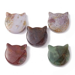 Indian Agate Cat Head Natural Indian Agate Aromatherapy Bowl, for Meditation & Witchcraft Supplies Home Display Decoration, 32x32x10mm