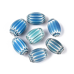 Темно-Голубой Бусины ручной работы из стекла миллефиори, изготовленные методом лампового выдувания., шевронные бусины, глубокое синее небо, 45~50x25~36 мм, отверстие : 2~13 мм