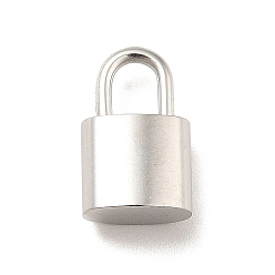 Stainless Steel Color 304 Stainless Steel Pendants, Padlock Charms, Stainless Steel Color, 13x8x5mm, Hole: 4.5x3mm