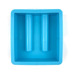 Rectangle Hydroponic Flower Holder Silicone Molds, Plant Propagation Station Resin Casting Molds, Planter Vase Molds, Deep Sky Blue, Rectangle, 138x150x34mm