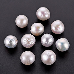 Seashell Color Natural Baroque Pearl Keshi Pearl Beads, Cultured Freshwater Pearl, No Hole/Undrilled, Nuggets, Seashell Color, 11~13x11~12mm