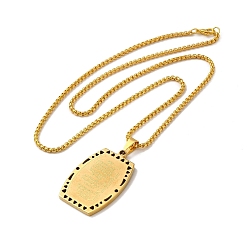 Golden Word Tag 201 Stainless Steel Pendant Necklace with Iron Box Chains, Golden, 23.94 inch(60.8cm)
