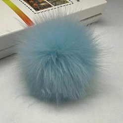Light Blue Imitation Fox Fur Pom Pom Balls, for Bags Scarves Garment Accessories Ornaments, Light Blue, 10cm