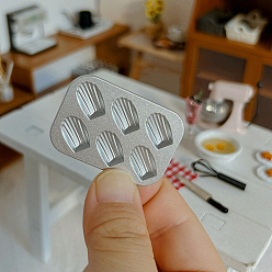 Shell Shape Alloy Mini Cake Baking Mold, for Dollhouse Kitchen Accessories, Shell Shape, 22x15x3mm