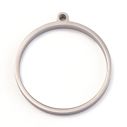 Stainless Steel Color 304 Stainless Steel Open Back Bezel Polishing Pendants, For DIY UV Resin, Epoxy Resin, Pressed Flower Jewelry Pendants, Ring, Stainless Steel Color, 30.5x28x3mm, Hole: 2mm