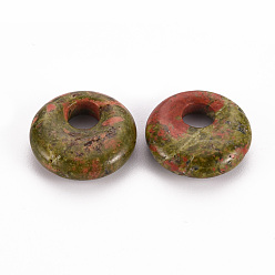 Unakite Natural Unakite Pendants, Donut/Pi Disc, 17.5~18.5x5.5mm, Hole: 5.5mm