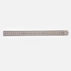 Stainless Steel Color Stainless Steel Ruler, 15/20/30cm Metric Rule Precision Double Sided Measuring Tool School & Educational Supplies, Stainless Steel Color, 330x26x0.5mm