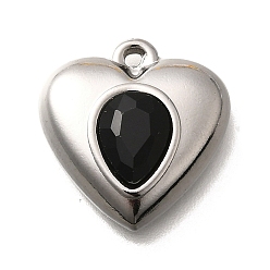 Реактивный Самолет 304 подвески из нержавеющей стали, со стразами, цвет нержавеющей стали, сердце, струя, 17.5x16.5x5.5 мм, отверстие : 1.4 мм