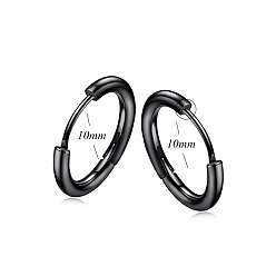 Black - 10mm Stainless Steel Earrings - Ear Hoop, Pendant, Ear Clip, Ear Decoration.