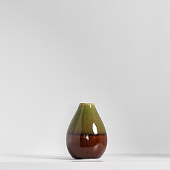 Olive Drab Mini Ceramic Floral Vases for Home Decor, Small Flower Bud Vases for Centerpiece, Vase, Olive Drab, 69x90mm, Hole: 17mm