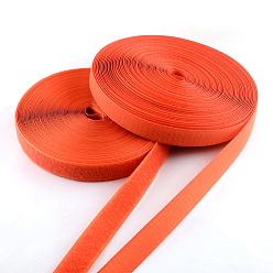 Rouge Orange Crochet et boucle bandes adhésives, robinets magiques avec 50% nylon et 50% polyester, rouge-orange, 25mm