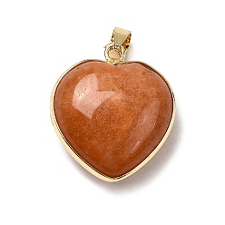 Белый Нефрит Крашеные натуральный белый нефрит подвески, латунь сердце прелести, золотые, стойки покрытие, без кадмия и без свинца, коралл, 24.5x21.5x10~10.5 мм, отверстие : 5.5x4 мм