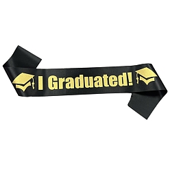 Gold Word I Graduated Sash, Graduation Etiquette Belt, for Graduation Party Decoration Supplies, Gold, 1600x95mm