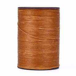 Saddle Brown Flat Waxed Thread String, Micro Macrame Cord, for Leather Sewing Stitching, Saddle Brown, 0.8mm, about 109.36 yards(100m)/roll
