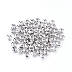 Platinum Rack Plating Brass Flat Round Spacer Beads, Platinum, 5x2mm, Hole: 1mm