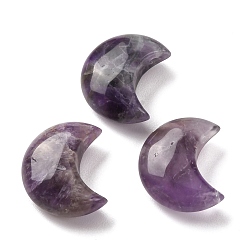 Аметист Натуральные полосатые бусины из аметиста, 3d форма полумесяца, Топ пробуренной, 25~25.5x20~21x9~10.5 мм, отверстие : 2.5 мм
