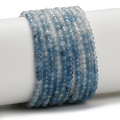 Аквамарин Нити бусины из натурального синего аквамарина дьявола, рондель, граненые, 3x2 мм, отверстие : 0.7 мм, около 195 шт / нитка, 15.35'' (39 см)