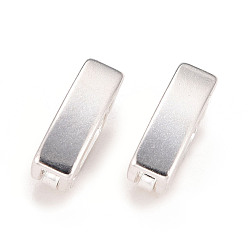 Посеребрённый Экологически чистые латунные застежки для ремешков для часов, долговечный, без свинца и без кадмия, 925 серебро покрытием, 10x3x4 мм